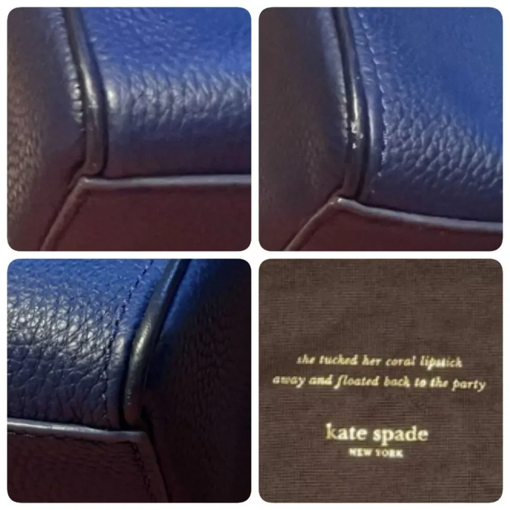 Kate Spade Miri Chester Street Handle Crossbody Bag Pebbled Leather Blue Flap